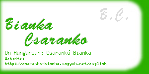 bianka csaranko business card